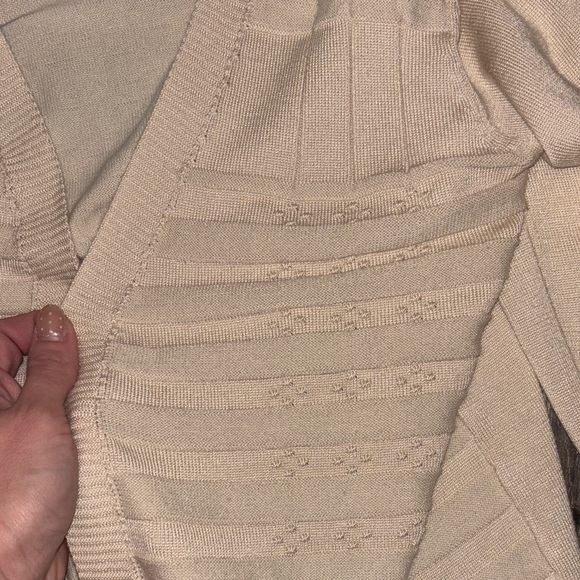 Cream Ribbed Cardigan - Picture 3 of 3